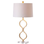 32" Clear Novelty Table Lamp With Drum Shade