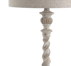 33" White Table Lamp With Drum Shade
