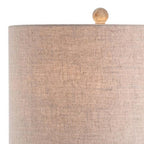 33" White Table Lamp With Drum Shade