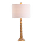 29" Antiqued Gold Table Lamp With Drum Shade