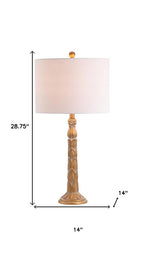 29" Antiqued Gold Table Lamp With Drum Shade