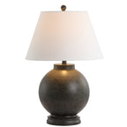 26" Dark Gray Novelty Table Lamp With Drum Shade