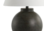 26" Dark Gray Novelty Table Lamp With Drum Shade