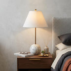 29" White Globe Table Lamp With Globe Shade