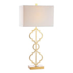 32" Gold Geometric Table Lamp With Shade
