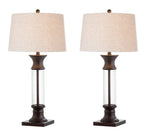 Set of Two 32" Bronze Novelty Table Lamps With Empire Shades