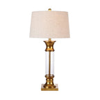 Set of Two 32" Gold Novelty Table Lamps With Drum Shades
