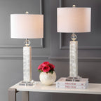 Set of Two 32" Clear Novelty Table Lamps With Drum Shades