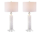 Set of Two 32" Clear Novelty Table Lamps With Drum Shades