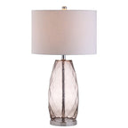 27" Silver Novelty Table Lamp With Drum Shade
