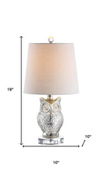 19" Silver And Clear Novelty Table Lamp With Empire Shade