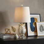 19" Silver And Clear Novelty Table Lamp With Empire Shade