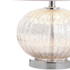 21" Silver Novelty Table Lamp With Globe Shade