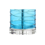 Set of Two 28" Turquoise And Clear Novelty Table Lamps With Drum Shades