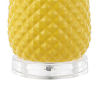 23" Clear Gold And Yellow Pineapple Table Lamp With Globe Shade