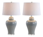 Set of Two 27" Clear Novelty Bedside Lamps With Empire Shades