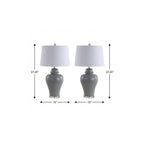 Set of Two 27" Clear Novelty Bedside Lamps With Empire Shades