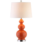 28" Orange And Silver Novelty Table Lamp With Drum Shade