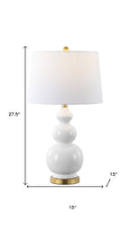 28" Gold Novelty Table Lamp With Drum Shade