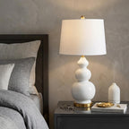 28" Gold Novelty Table Lamp With Drum Shade