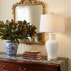 29" Gold Urn Table Lamp With Drum Shade