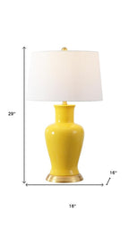 29" Gold Urn Bedside Lamp With Empire Shade