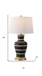 29" Gold Urn Table Lamp With Drum Shade