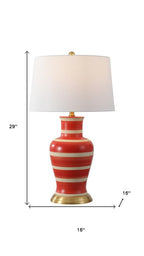 29" Gold Urn Table Lamp With Drum Shade