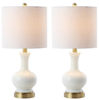 Set of Two 22" Gold Novelty Table Lamps With Globe Shades