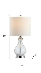 21" Silver Gourd Table Lamp With Drum Shade
