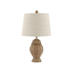 Set of Two 21" Light Brown Urn Table Lamps With Empire Shades