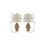 Set of Two 21" Light Brown Urn Table Lamps With Empire Shades