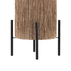 17" Black Table Lamp With Cylinder Shade