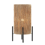 17" Black Table Lamp With Cylinder Shade