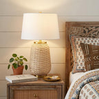 25" Gold Urn Table Lamp With Empire Shade