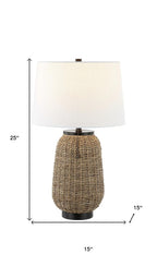 25" Antiqued Bronze Urn Table Lamp With Empire Shade