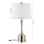 Set of Two 26" Nickel Novelty Table Lamps With Empire Shades