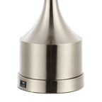 Set of Two 26" Nickel Novelty Table Lamps With Empire Shades