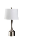 Set of Two 26" Nickel Novelty Table Lamps With Empire Shades