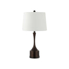 Set of Two 26" Antiqued Bronze Novelty USB Table Lamps With Empire Shades