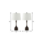 Set of Two 26" Antiqued Bronze Novelty USB Table Lamps With Empire Shades