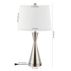 Set of Two 26" Nickel Novelty Table Lamps With Empire Shades