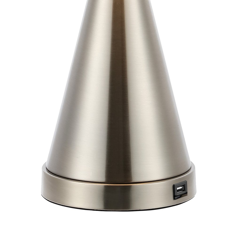 Set of Two 26" Nickel Novelty Table Lamps With Empire Shades