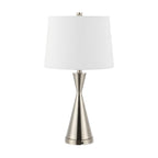 Set of Two 26" Nickel Novelty Table Lamps With Empire Shades