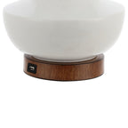 23" Brown Globe Bedside Lamp With Empire Shade
