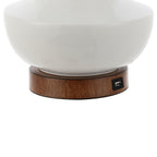 23" Brown Globe Bedside Lamp With Empire Shade