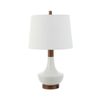 23" Brown Globe Bedside Lamp With Empire Shade