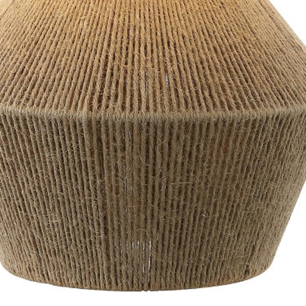 22" Brown Novelty Bedside Lamp With Drum Shade
