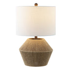 22" Brown Novelty Bedside Lamp With Drum Shade