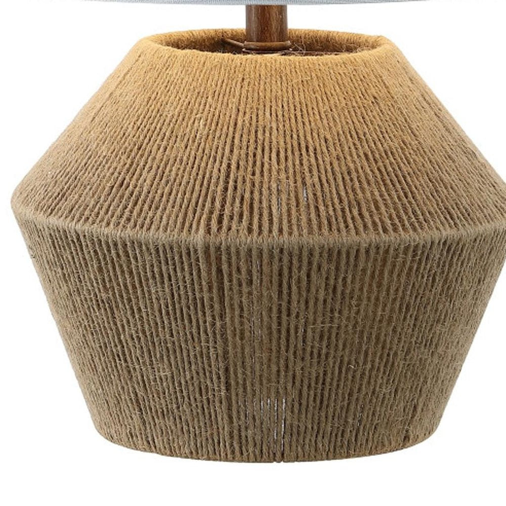 22" Brown Novelty Bedside Lamp With Drum Shade